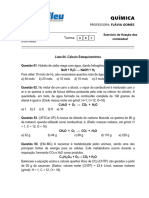 Lista de Exercícios 04-Cálculo Estequiométrico