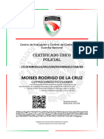 Moises Rodrigo de La Cruz: Certificado Único Policial