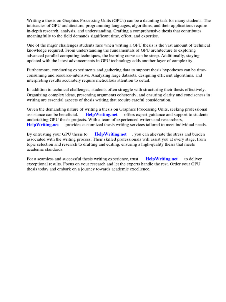 GPU Thesis Writing Guide and Support | PDF | Graphics Processing Unit ...