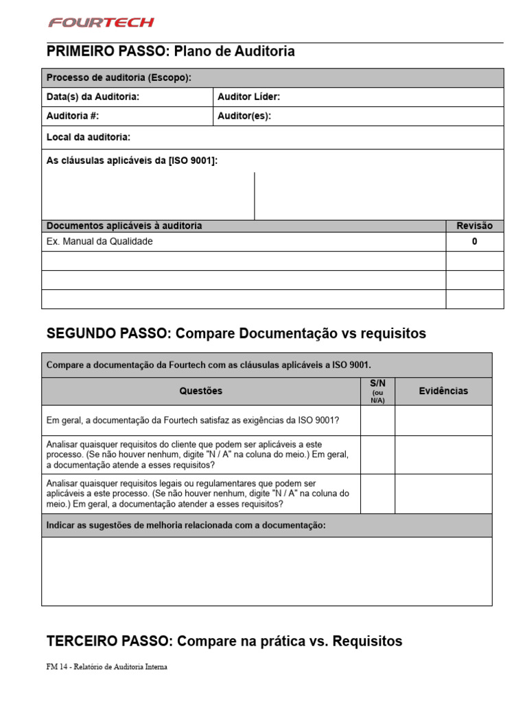 Relatório de Auditoria Interna ISO 9001 | PDF
