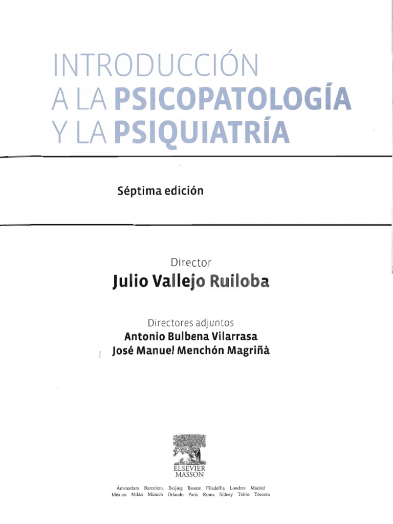 Introduccion A La Psicopatologia y La Psiquiatria | PDF