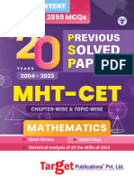MHT-CET Mathematics Previous Solved Paper (PSP) - Sample Content