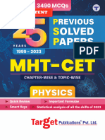 MHT-CET Physics Previous Solved Papers (PSP) Sample Content