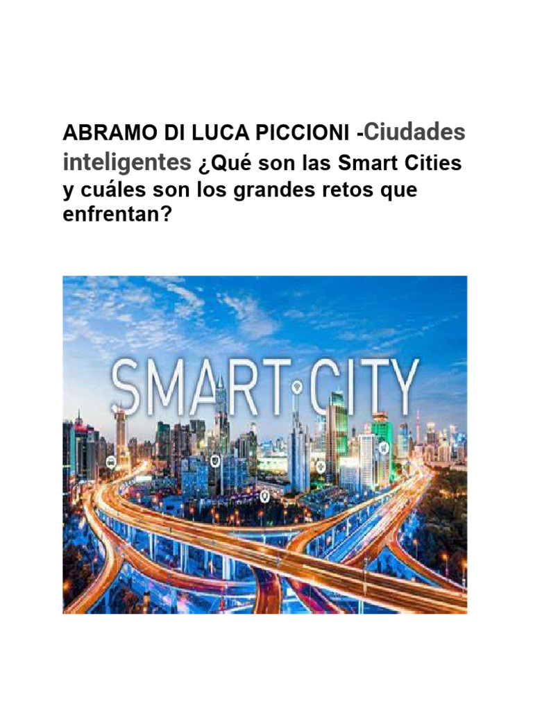 Retos y beneficios de las Smart Cities | PDF | Sustentabilidad ...