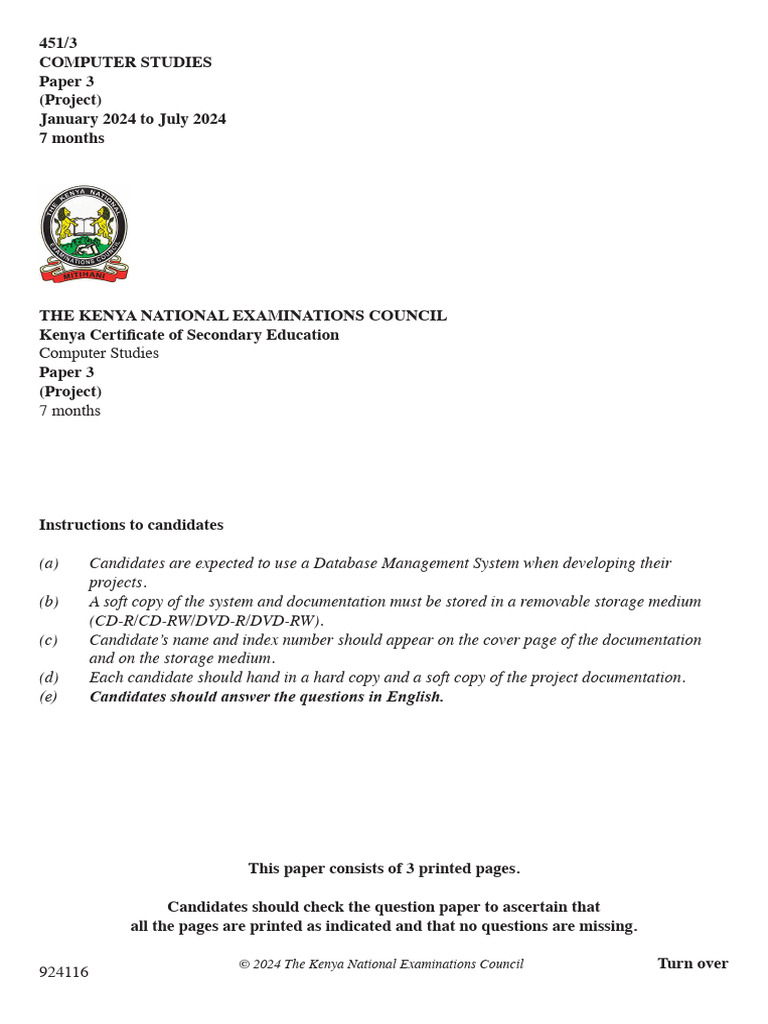 Kcse Project 2024 Download Free PDF Oil Well Fee