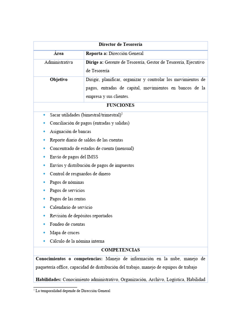 Estructura y Funciones de Tesorería | PDF | Contabilidad | Bancos