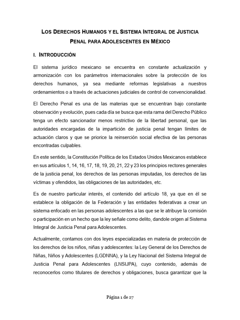 Los derechos humanos en el sistema integral de justicia para