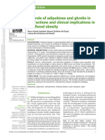 The Role of Adipokines and Ghrelin in Interactions and Clinical Implications in Childhood Obesity