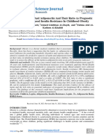 Efficacy of Leptin and Adiponectin For Increased Insulin Resistance in Childhood Obesity