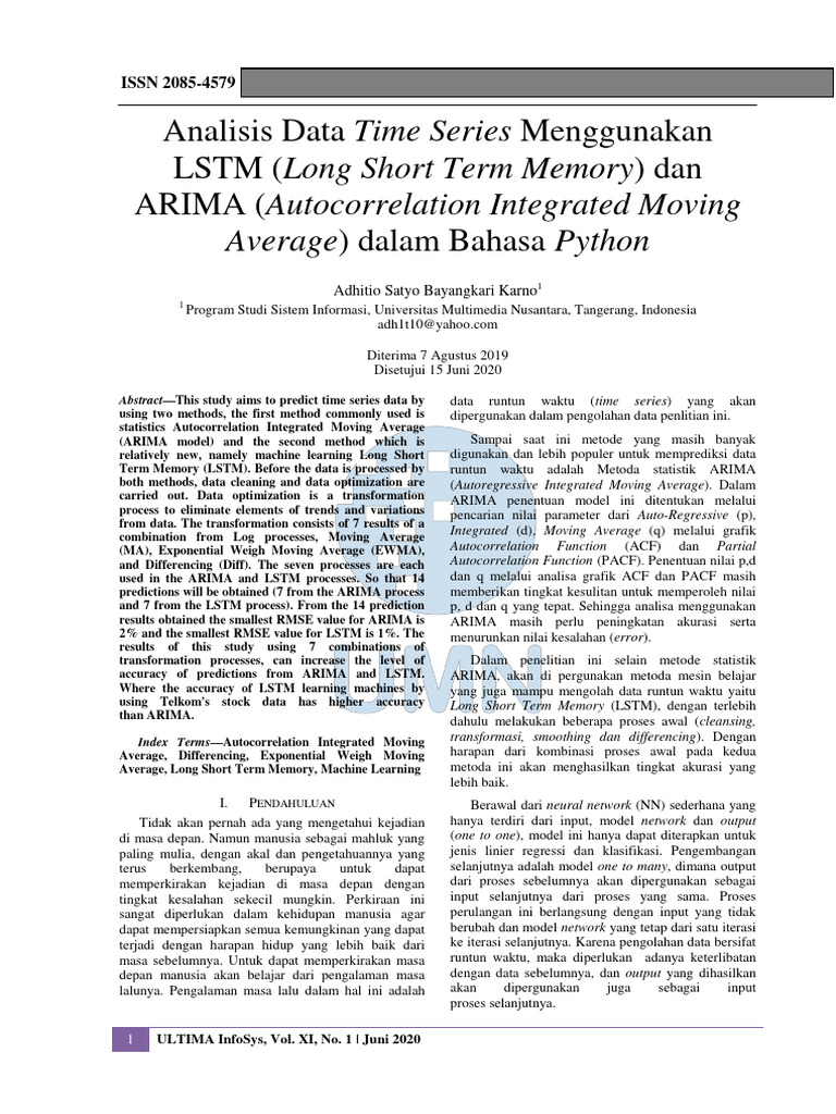 Time Series Prediction: LSTM vs ARIMA | PDF | Autoregressive Integrated ...