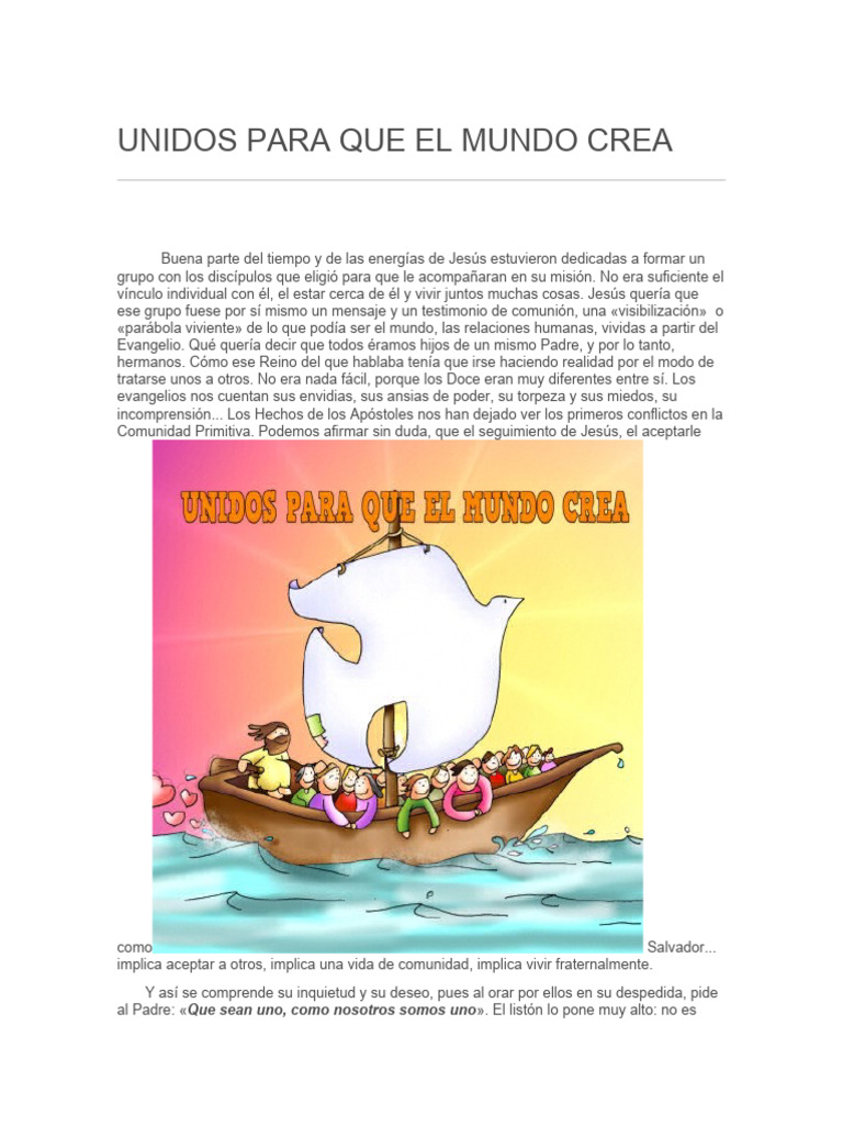 Unidad y Amor en la Comunidad Cristiana | PDF | Amor | Jesús
