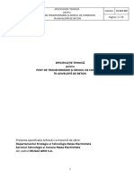 Specificaţie Tehnică Pentru Post de Transformare Și Modul de Conexiuni În Anvelopă de Beton