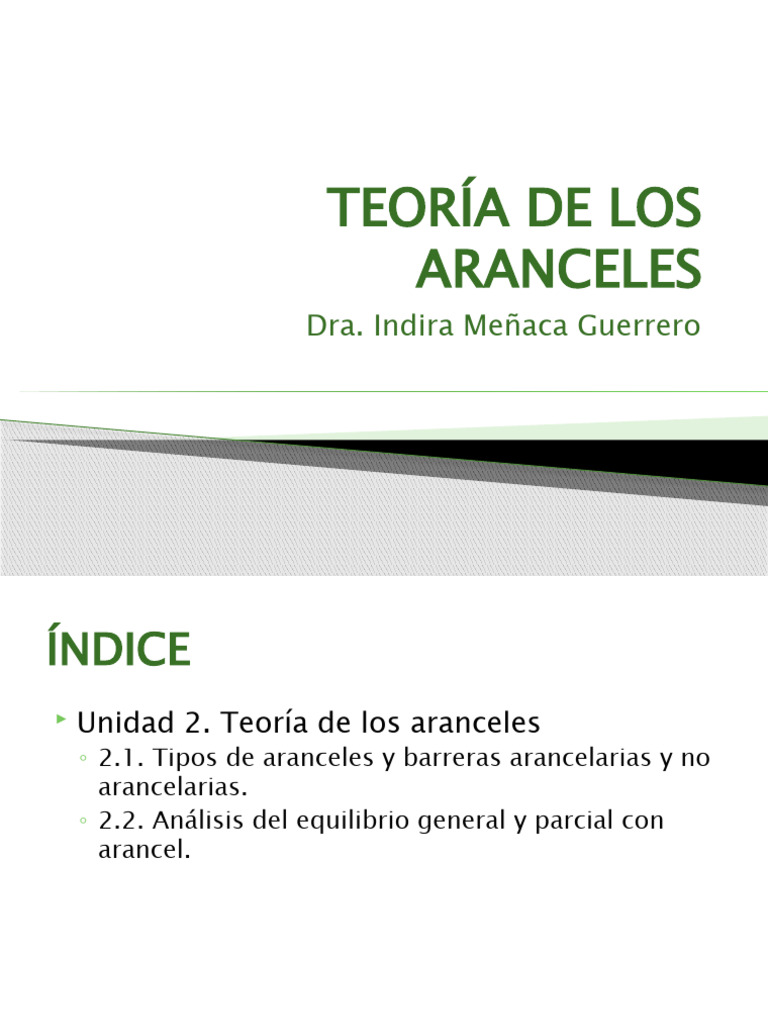 Clase 4. Teoría de Los Aranceles | PDF | Arancel | Barreras no ...