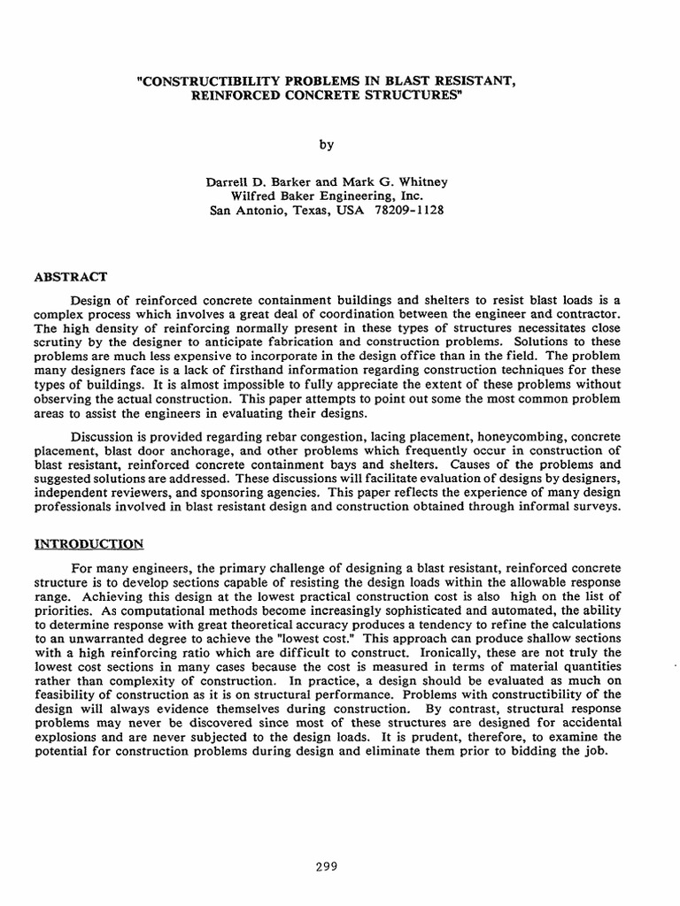 Dokumen Tips Constructibility Problems In Blast Resistant Problems In