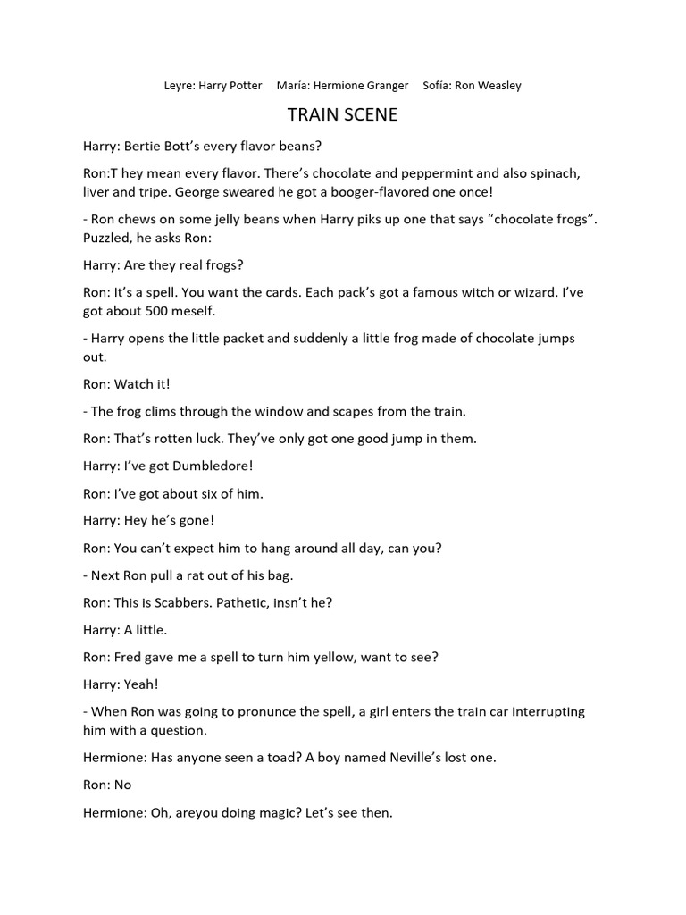 Train Scene: Harry, Ron, Hermione Meet | PDF