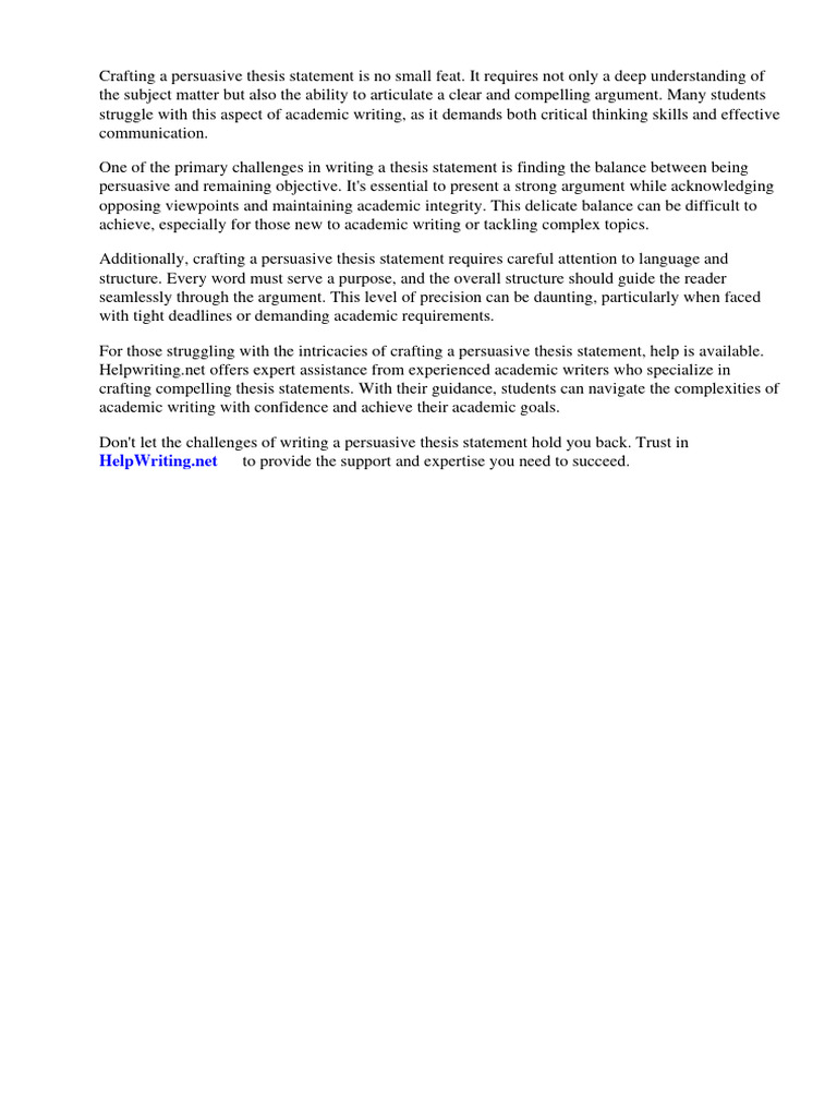 Practice With Persuasive Thesis Statements | PDF