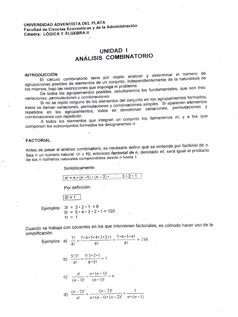 Cálculo Combinatorio | Descargar gratis PDF | Combinatoria ...