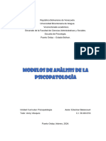 Modelos de Analisis de La Psicopatología. Edwimar Betancourt