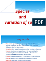 Species and Variation in A Species