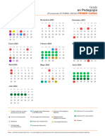 Calendario Grado Pedagogía