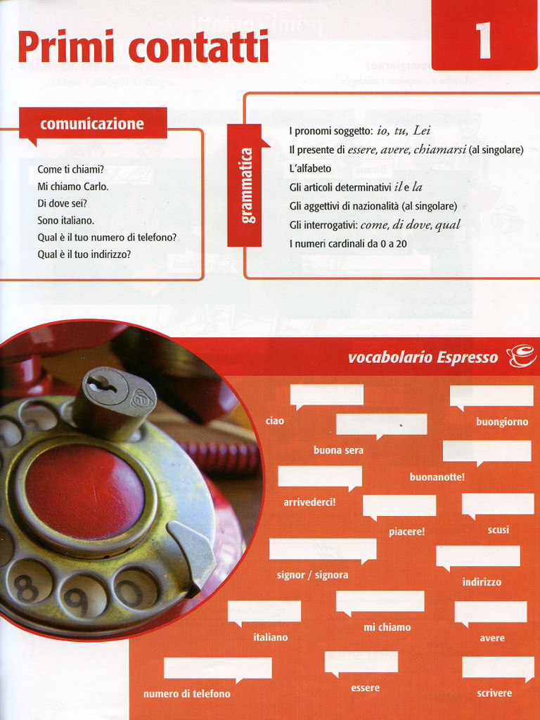 Unidad 1 Italiano | PDF