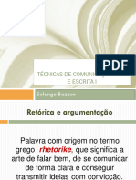 Retórica, Argumentação e Discurso Na Comunicação