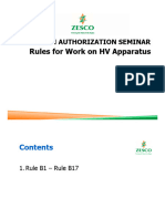 SAP Presentation - Rules For Works On HV Apparatus
