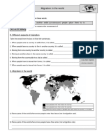 Worksheet 1 Migration in The World