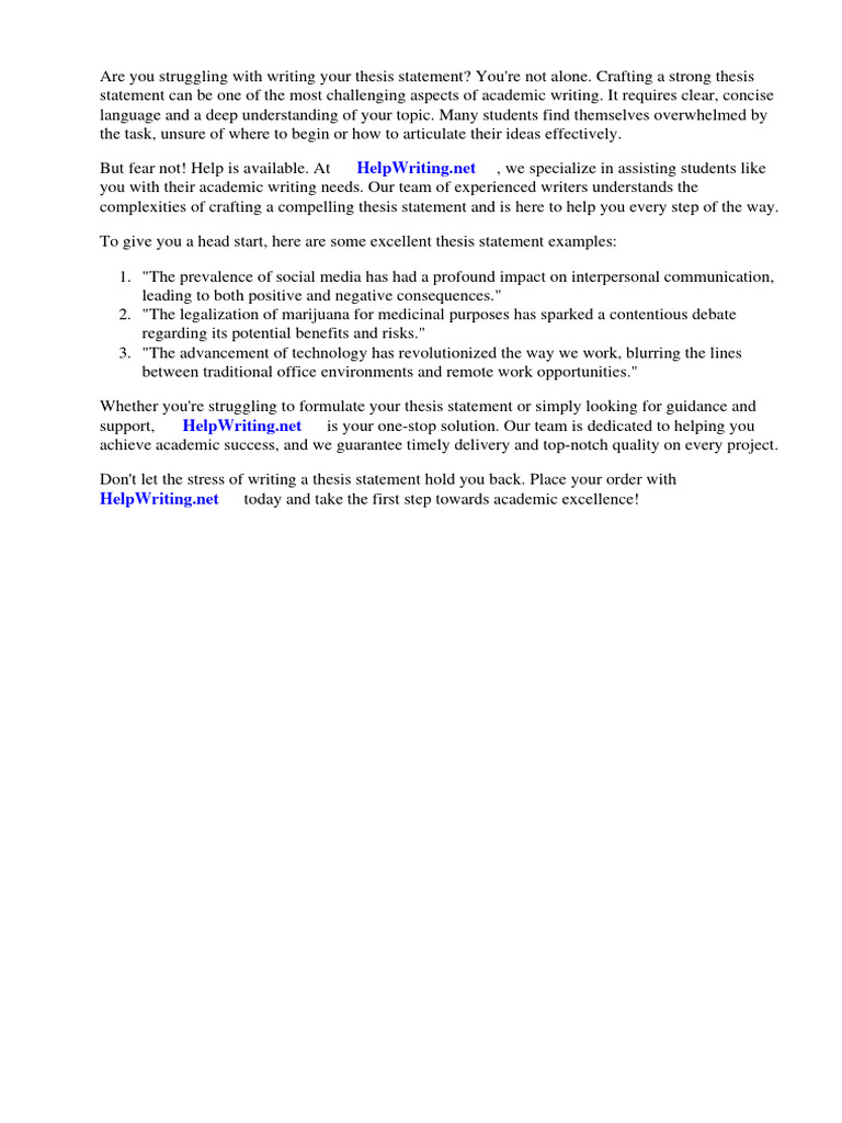 Excellent Thesis Statement Examples Pdf Essays Thesis