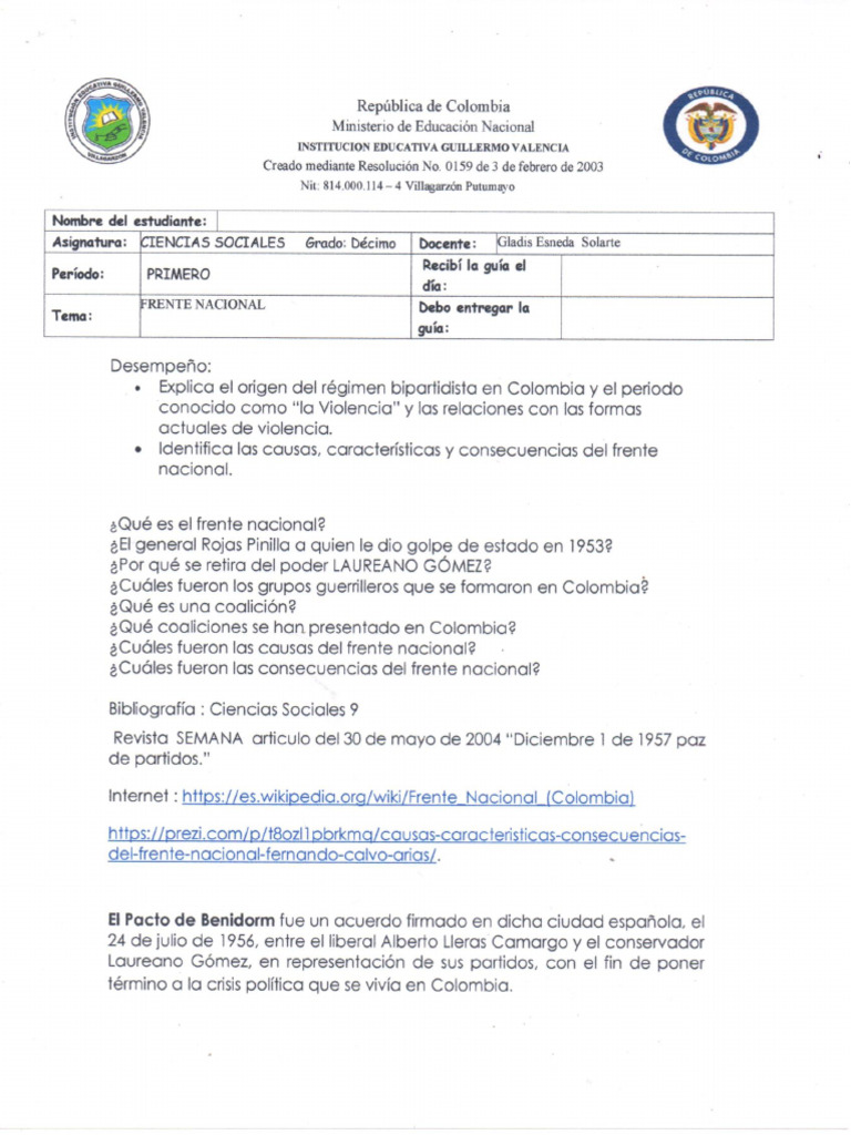 Sociales Frente Nacional PDF