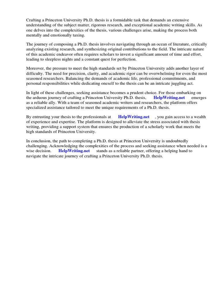 Princeton University PHD Thesis | PDF | Thesis | Doctor Of Philosophy