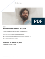 Témoins de Jéhovah _ Mémorial de La Mort de Jésus, Dimanche 24 Mars 2024