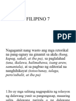 FILIPINO 7 Retorikal Na Pang-Ugnay