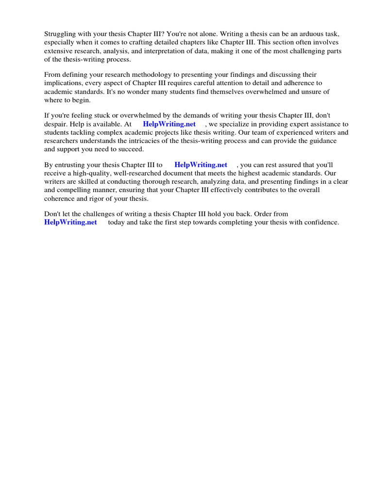 Thesis Chapter III Sample | PDF