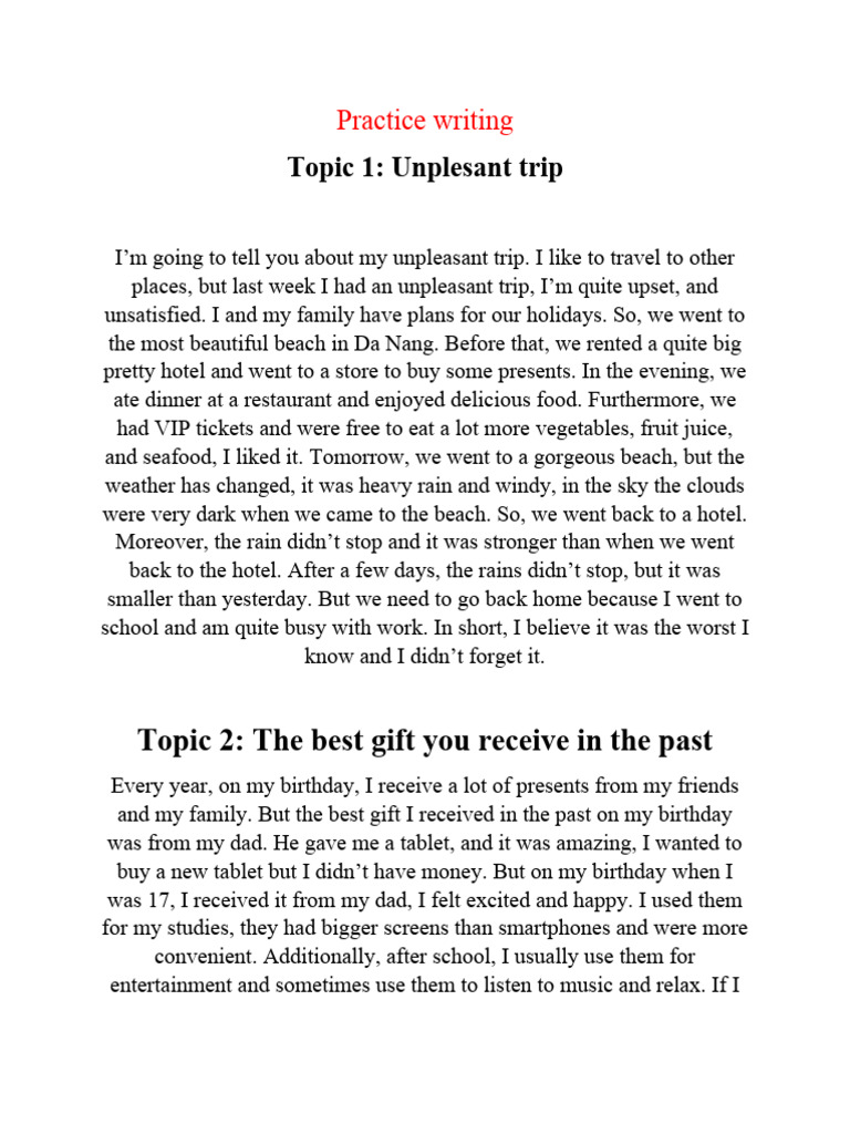 Practice Writing Pdf