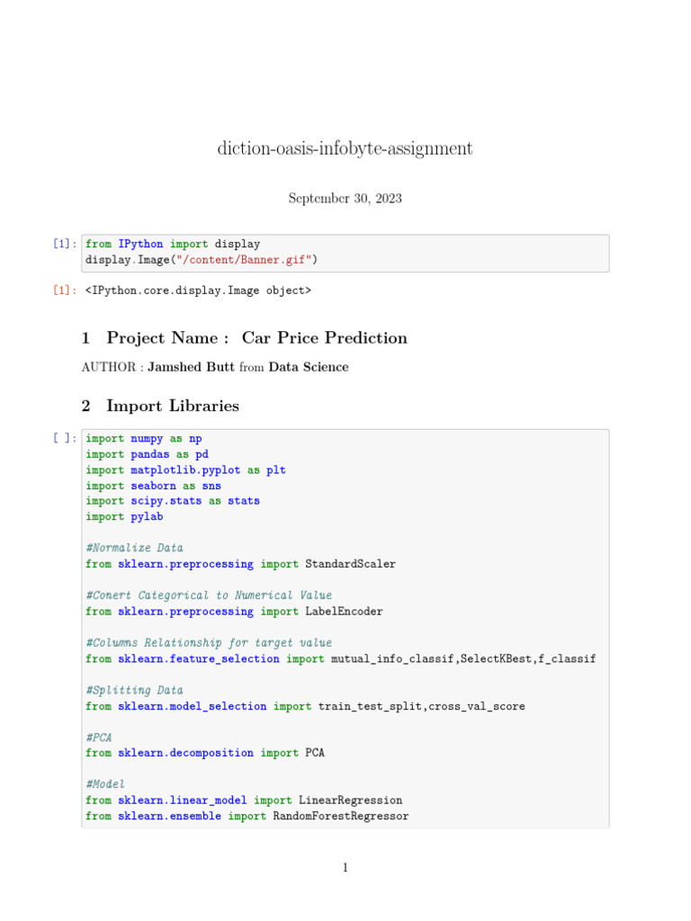 Car Price Prediction Pdf Motor Vehicle Car