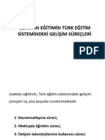 Uzaktan Eğitimin Türk Eğitim Sistemindeki Gelişim Süreçleri