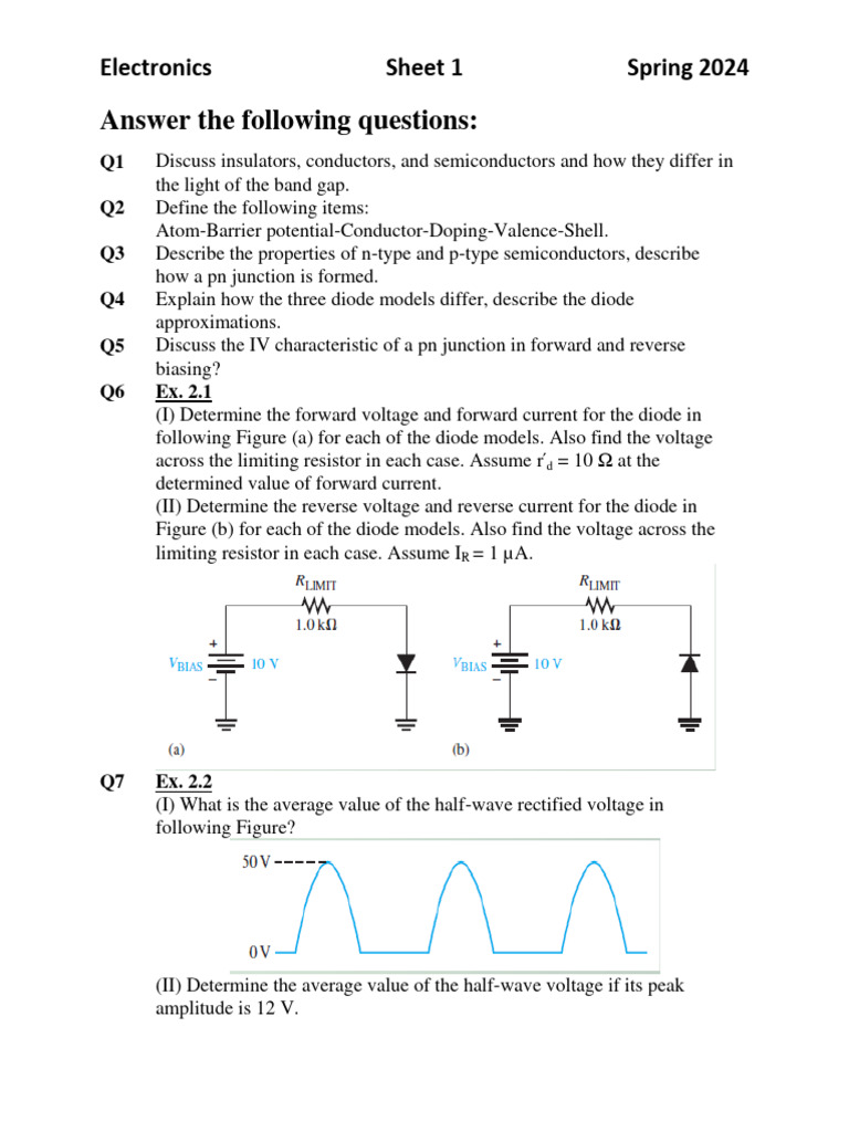 Electronics Concepts and Diode Analysis | PDF | Rectifier | Diode