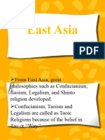 East Asia (Confucianism, Taoism, Legalism, Shinto)