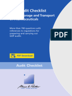 GDP Audit Checklist For Storage & Transport of Pharma