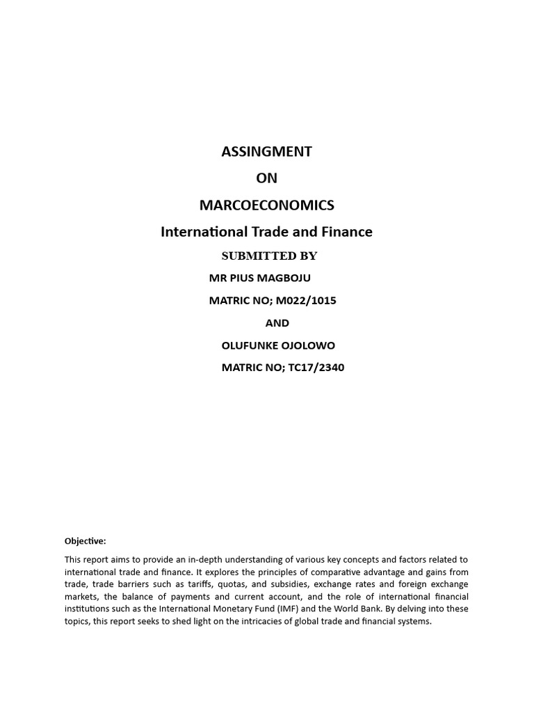 International Trade and Finance | PDF | Balance Of Payments | Exchange Rate