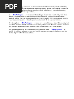 Mla Thesis Outline