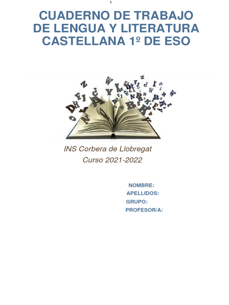 Dosier Gramática 1º Eso Curso 21 22 Pdf Palabra Verbo