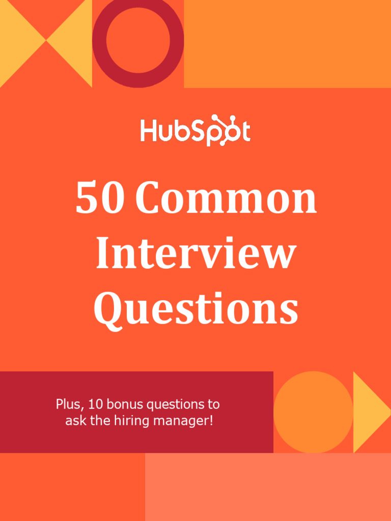 Ebook - 50 Common Interview Questions | PDF | Leadership | Goal