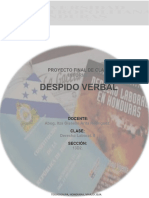 Informe Despido Verbal - Derecho Laboral Ii