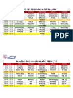 Horario Del Segundo Año William y Prescott