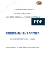 Plan de Trabajo Inicial, San Lorenzo