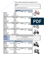 Listado Proveedores de Bicicletas, Motocicletas Electricas y Tuc Tucs