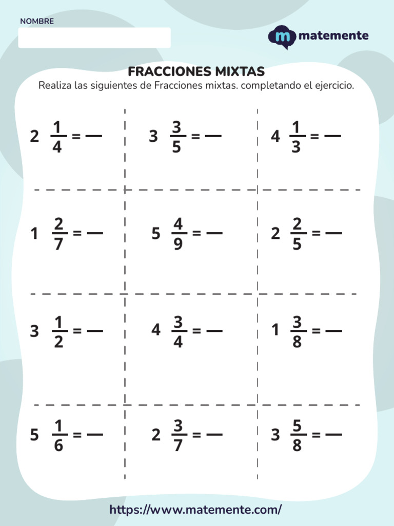 Ficha Clases de Fracciones para Tercero de Primaria | PDF | Enseñanza de  matemática, image size:768x1024