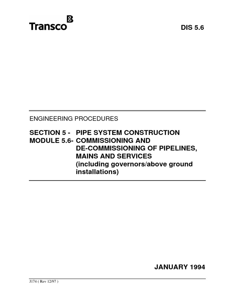 DIS 5.6 Purging and Commissioning | PDF | Pipeline Transport | Gases